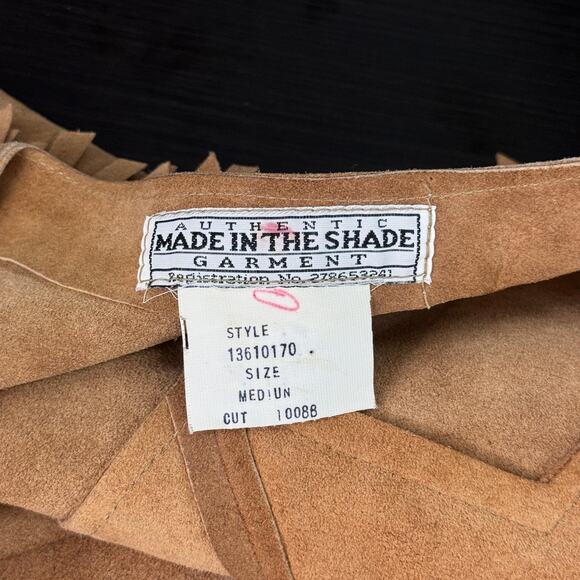 Vintage Suede Fringe Vest Womens Medium Western Leather Concho Tie Front USA - Picture 3 of 14